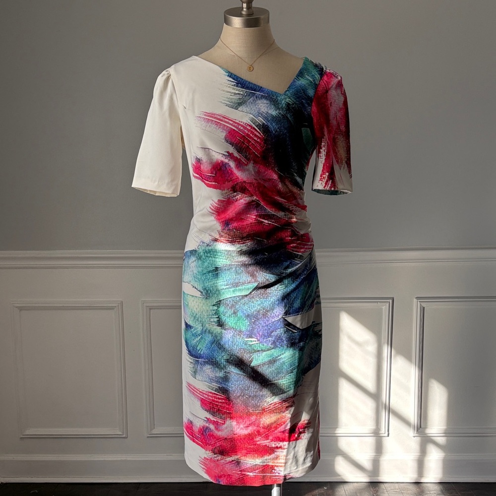 Rickie Freeman x Teri Jon Abstract Print Sheath Dress - Picture 4 of 13